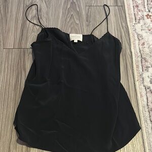 Sézane Black Camisole with ruffled edges
